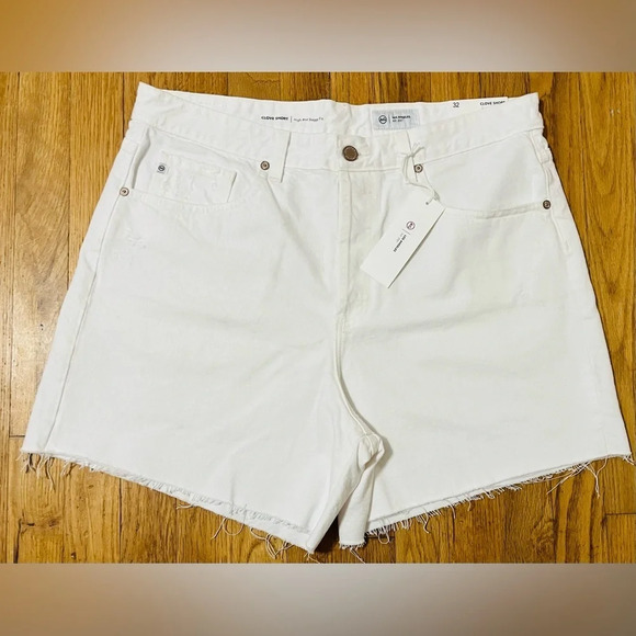 AG Clove Short HIGH-RISE BAGGY FIT in MODERN WHITE DESTRUCTED - Picture 7 of 9